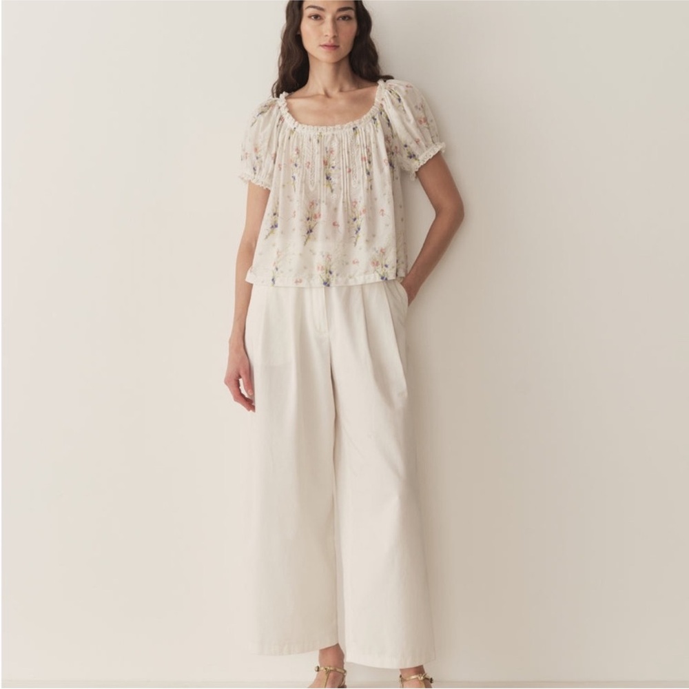 Doen Frederica Top in Painted Bouquet Size M - Picture 2 of 8